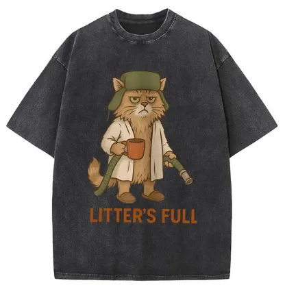 Tokyo-Tiger Litter Box Is Full Washed T-Shirt