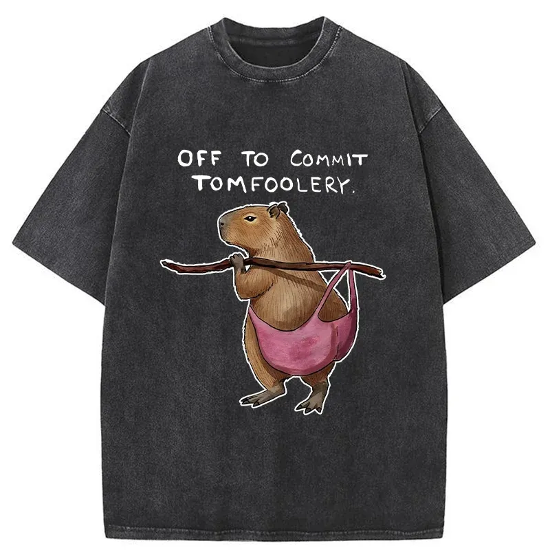 Tokyo-Tiger Capybaras That Do Bad Things Washed T-Shirt