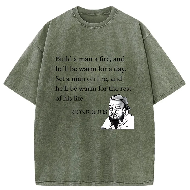 Tokyo-Tiger Confucius's Sayings Funny Washed T-Shirt