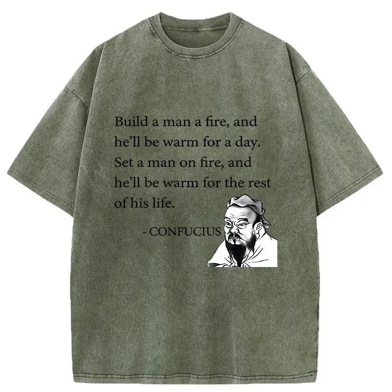 Tokyo-Tiger Confucius's Sayings Funny Washed T-Shirt