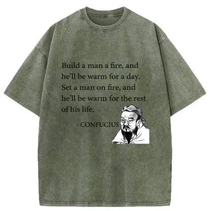 Tokyo-Tiger Confucius's Sayings Funny Washed T-Shirt