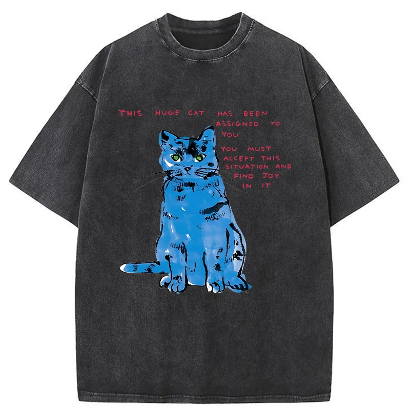 Tokyo-Tiger Accept This Giant Cat Washed T-Shirt