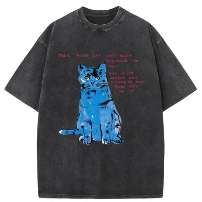 Tokyo-Tiger Accept This Giant Cat Washed T-Shirt