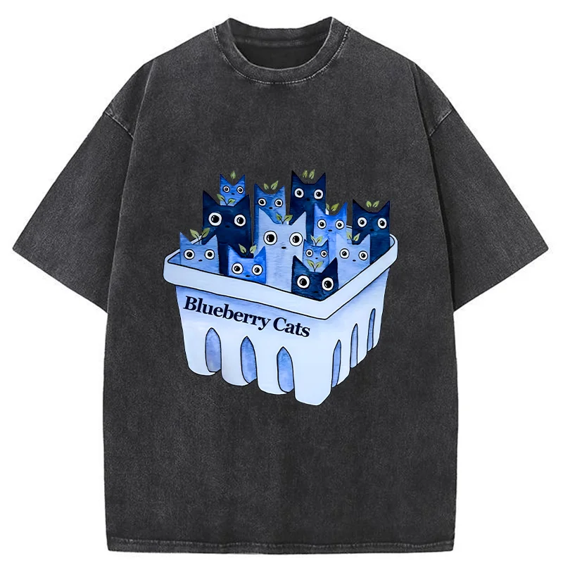 Tokyo-Tiger Blueberry Cats Washed T-Shirt