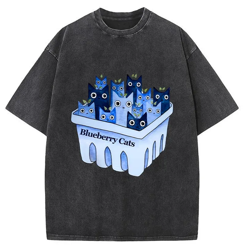 Tokyo-Tiger Blueberry Cats Washed T-Shirt