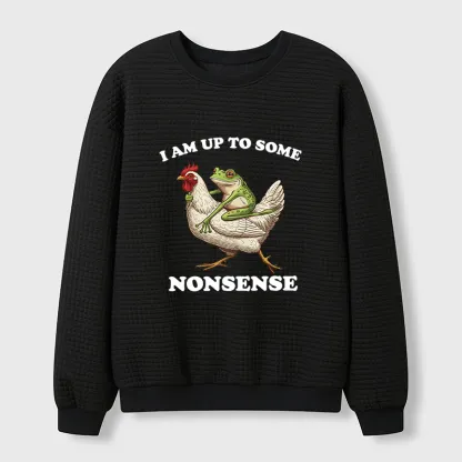 Tokyo-Tiger Frog Riding A Chicken Funny Waffle Sweatshirt