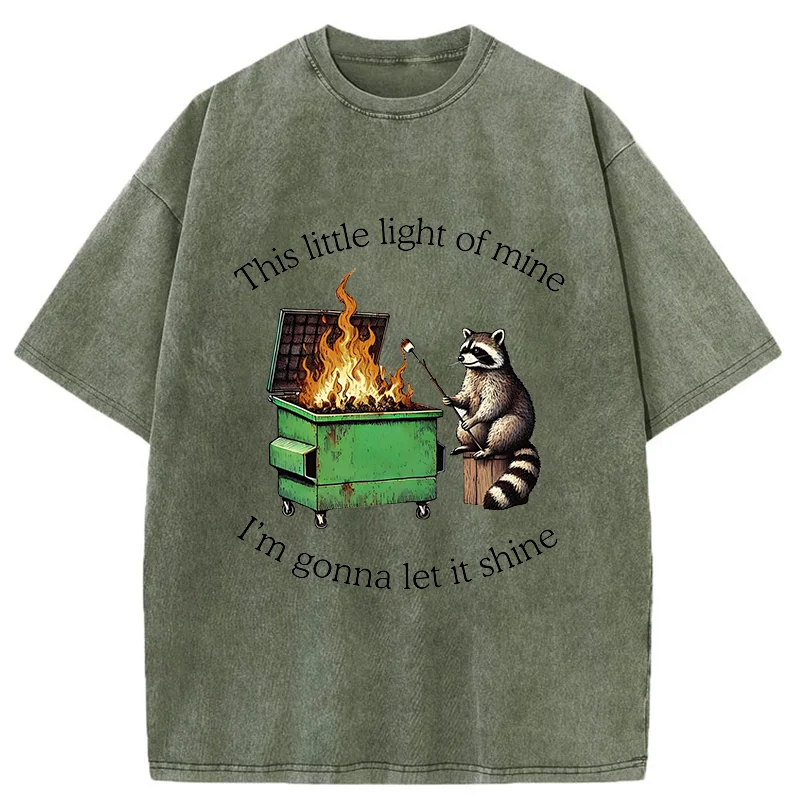 Tokyo-Tiger Raccoon Roasted Marshmallow Washed T-Shirt