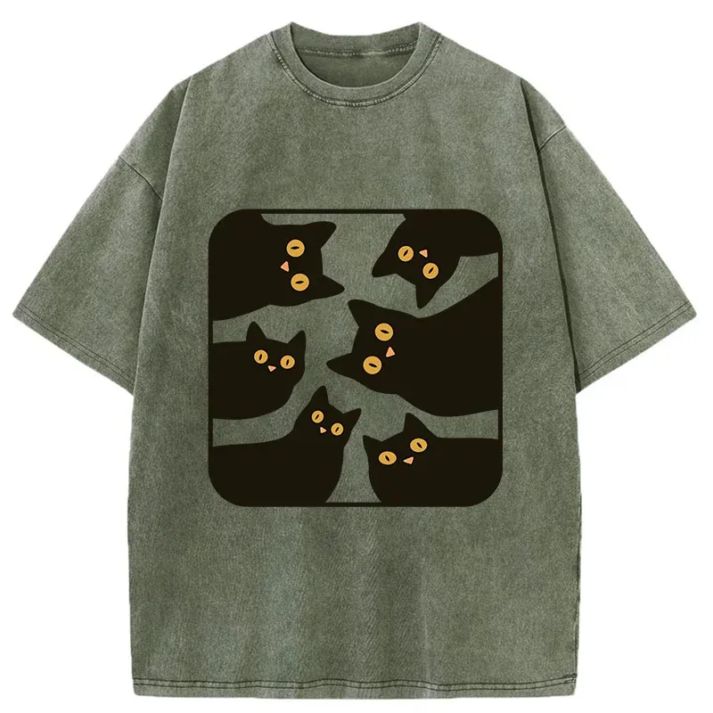 Tokyo-Tiger Cats Are Watching You Washed T-Shirt