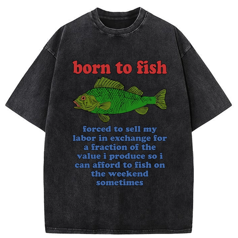 Tokyo-Tiger Born To Fish Washed T-Shirt