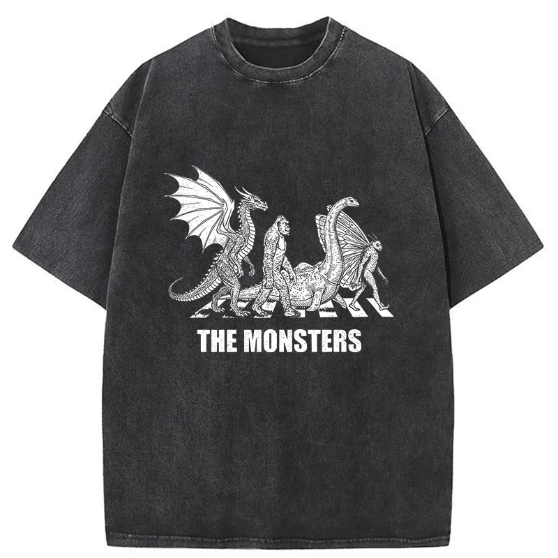 Tokyo-Tiger Monsters Crossing The Road Washed T-Shirt