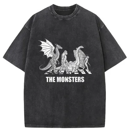 Tokyo-Tiger Monsters Crossing The Road Washed T-Shirt