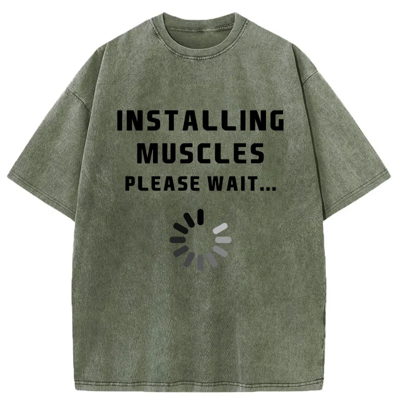 Tokyo-Tiger Installing Muscles Washed T-Shirt