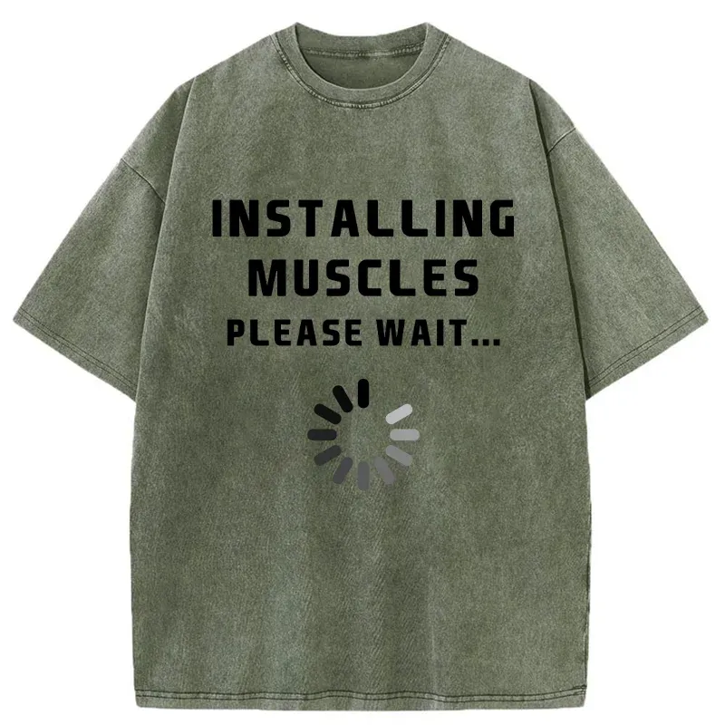 Tokyo-Tiger Installing Muscles Washed T-Shirt