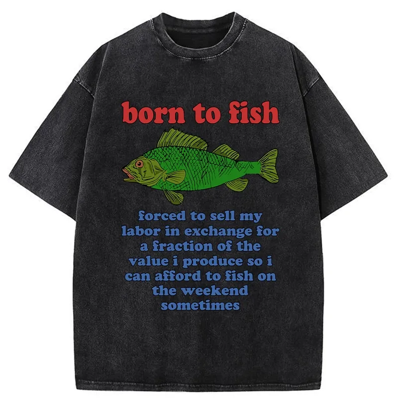 Tokyo-Tiger Born To Fish Washed T-Shirt