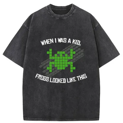 Tokyo-Tiger Frog Compressed Into 2D Washed T-Shirt