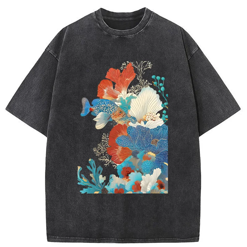 Tokyo-Tiger Underwater Corals Washed T-Shirt