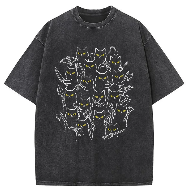 Tokyo-Tiger Various Branches Of The Cat Army Washed T-Shirt