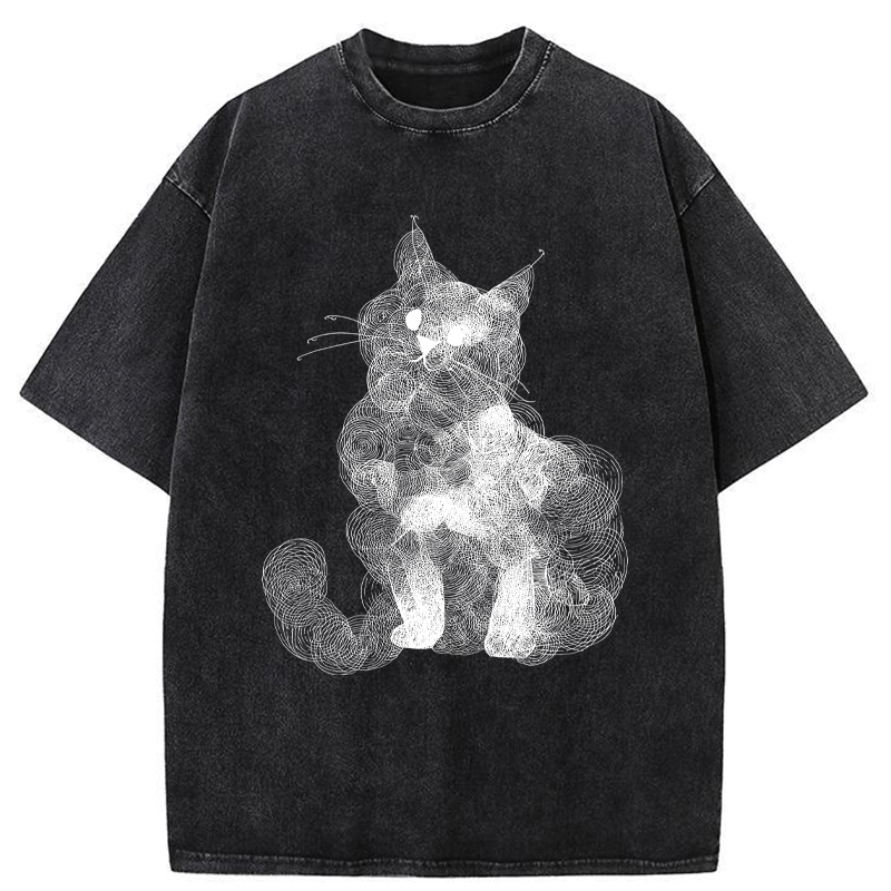 Tokyo-Tiger Whorls Of A Cat Washed T-Shirt