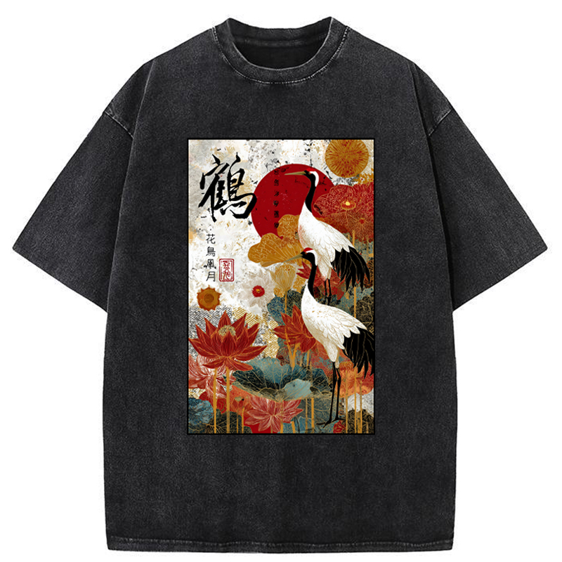 Tokyo-Tiger Under The Vermilion Sun Washed T-Shirt