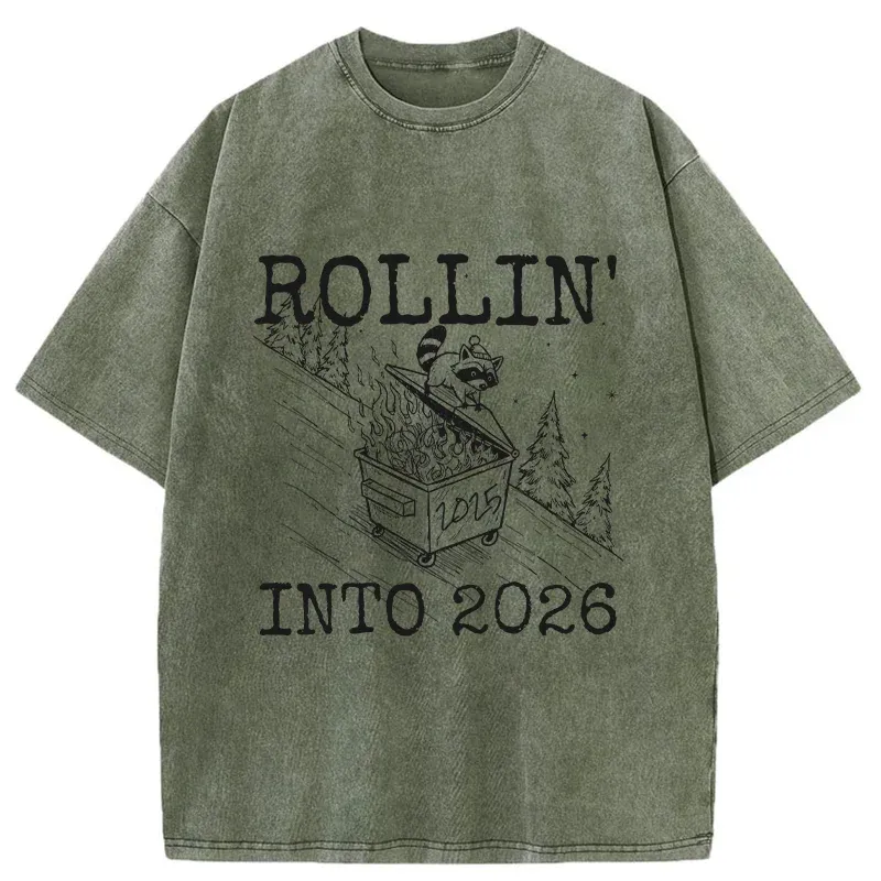 Tokyo-Tiger Rollin' Into 2026 Washed T-Shirt