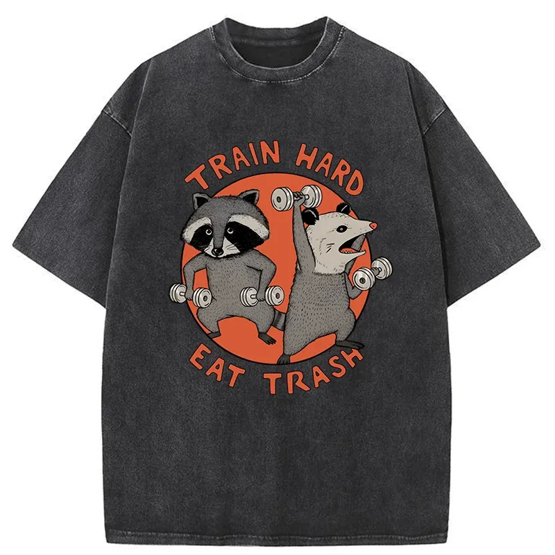 Tokyo-Tiger Raccoons And Opossums Are Working Out Washed T-Shirt Sale