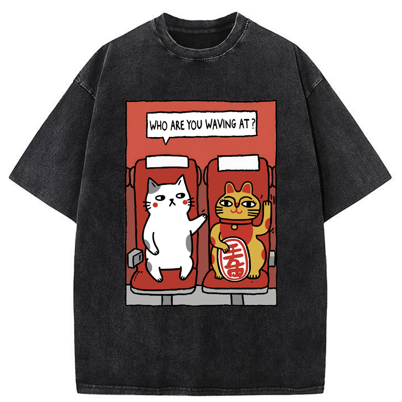 Tokyo-Tiger Who Are You Waving At Washed T-Shirt