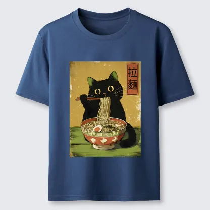Tokyo-Tiger Vintage Japanese Cat Eating Ramen Classic T-Shirt