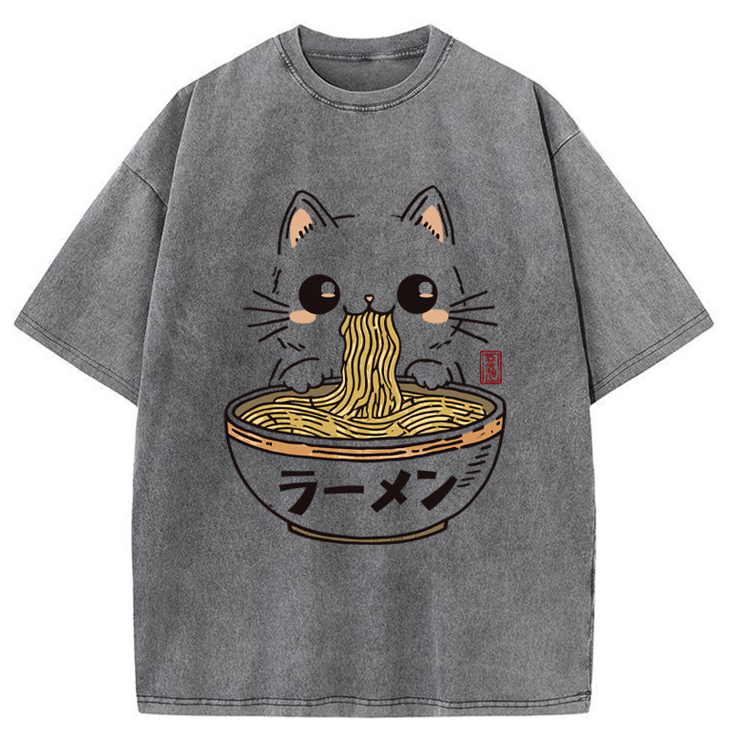 Tokyo-Tiger Purramen Time Washed T-Shirt