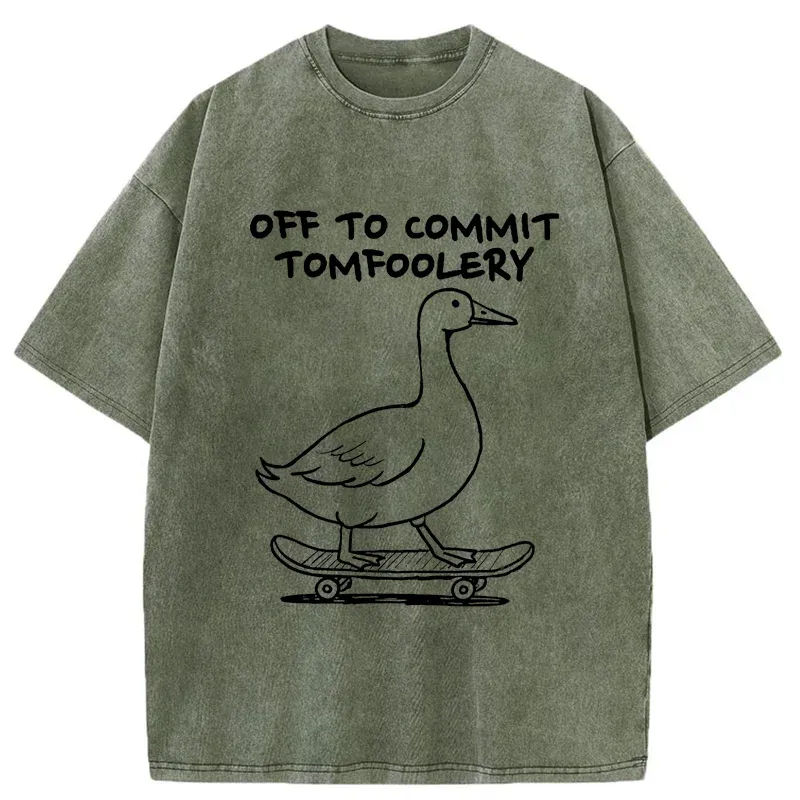 Tokyo-Tiger Goose Is Getting Ready To Cause Trouble Washed T-Shirt