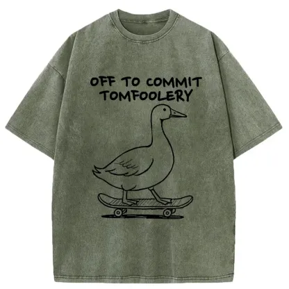 Tokyo-Tiger Goose Is Getting Ready To Cause Trouble Washed T-Shirt