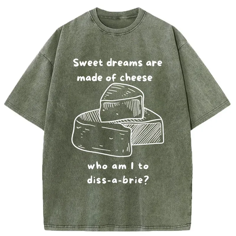 Tokyo-Tiger Cheese Music Funny Washed T-Shirt