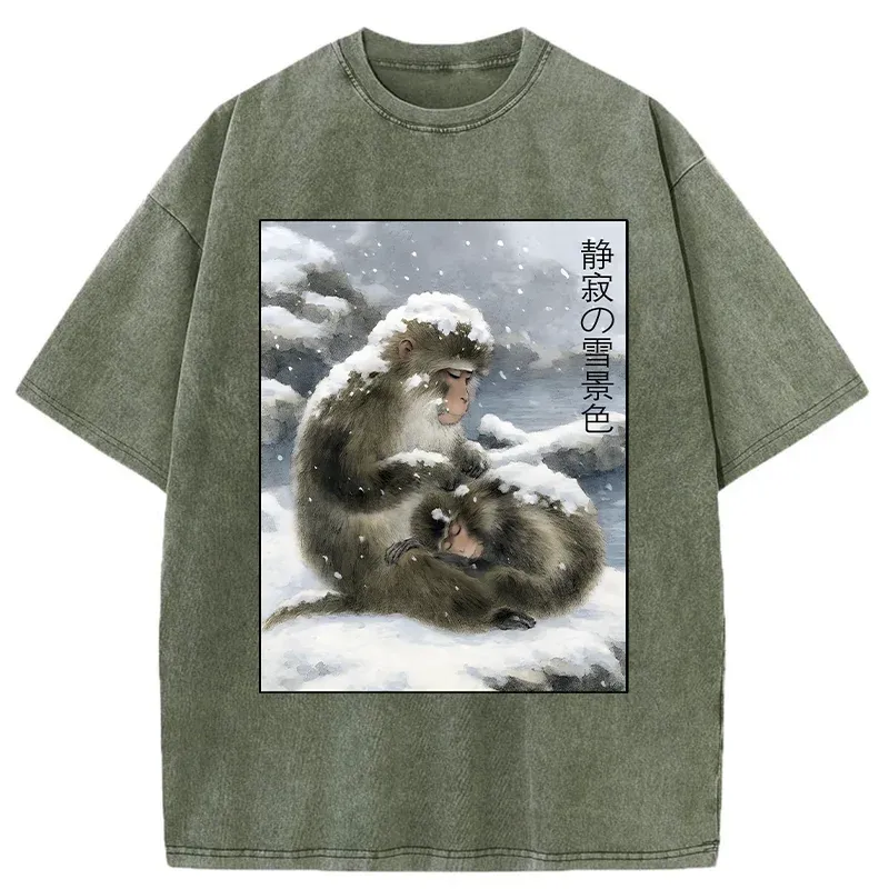 Tokyo-Tiger Silent Snowscape Washed T-Shirt