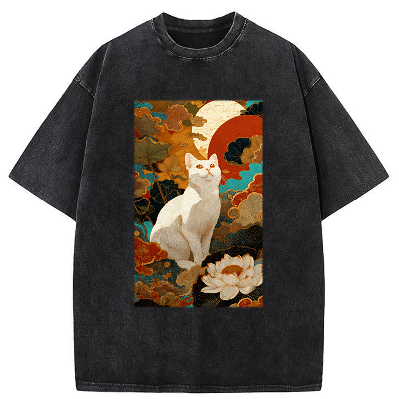 Tokyo-Tiger White Guardian Of The Vermilion Sun Washed T-Shirt