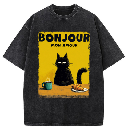 Tokyo-Tiger Bonjour Mon Amour Washed T-Shirt