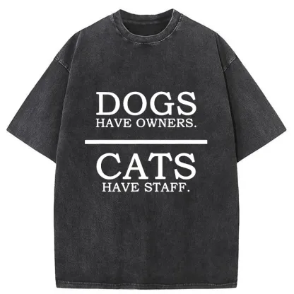 Tokyo-Tiger Rules For Cats And Dogs Washed T-Shirt