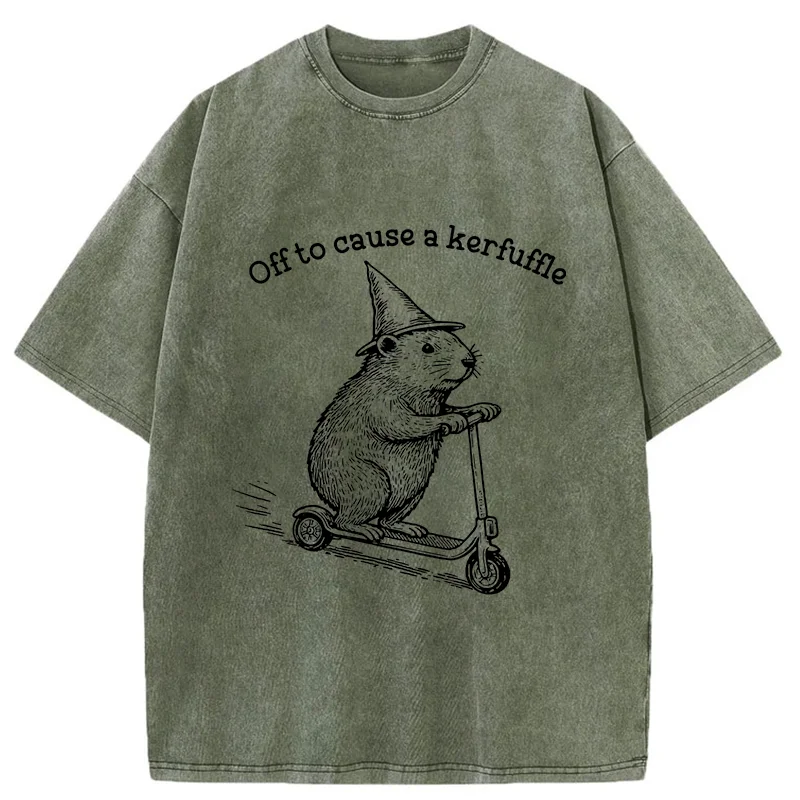 Tokyo-Tiger Groundhog Getting Ready To Cause Trouble Washed T-Shirt
