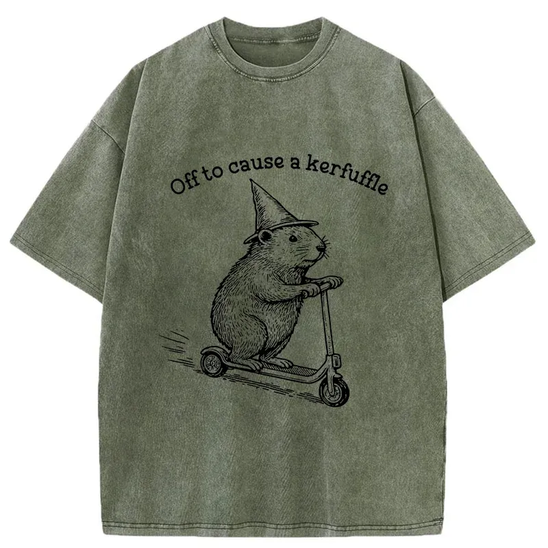Tokyo-Tiger Groundhog Getting Ready To Cause Trouble Washed T-Shirt