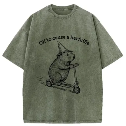 Tokyo-Tiger Groundhog Getting Ready To Cause Trouble Washed T-Shirt