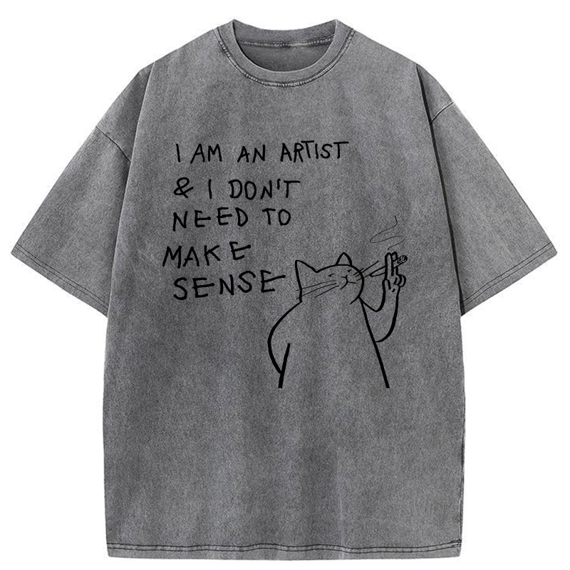 Tokyo-Tiger I Make Art, Not Sense Washed T-Shirt
