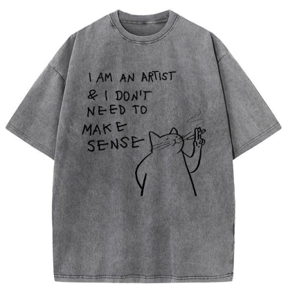 Tokyo-Tiger I Make Art, Not Sense Washed T-Shirt