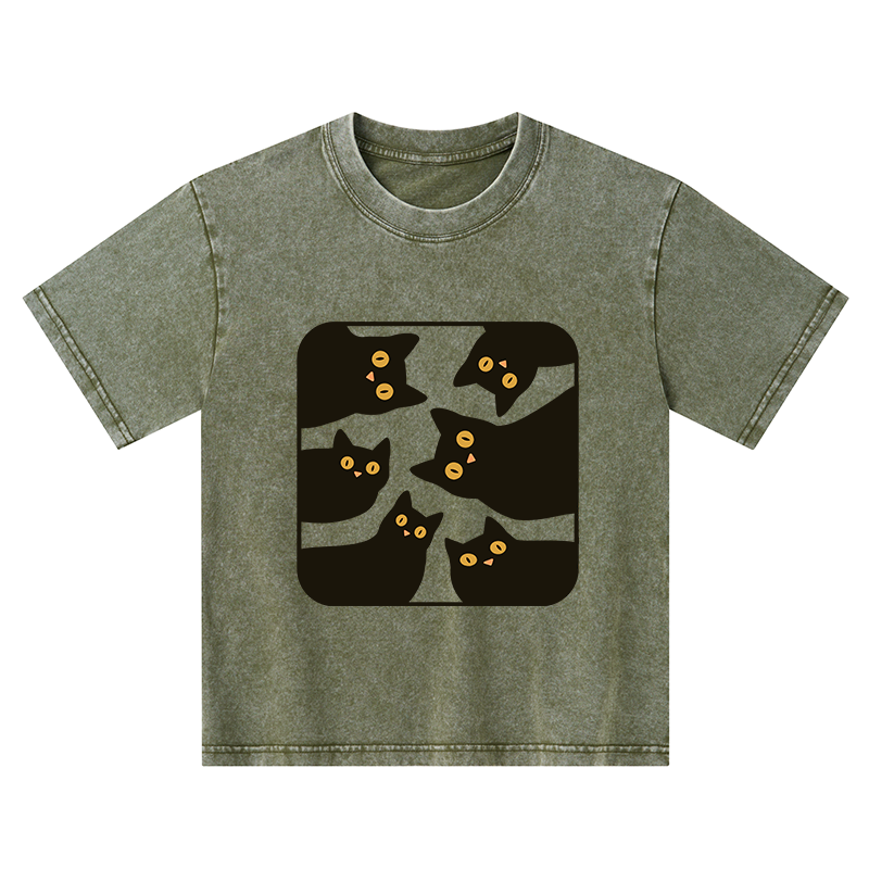 Tokyo-Tiger Cats Are Watching You Kids Washed T-Shirt