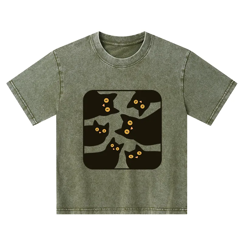 Tokyo-Tiger Cats Are Watching You Kids Washed T-Shirt