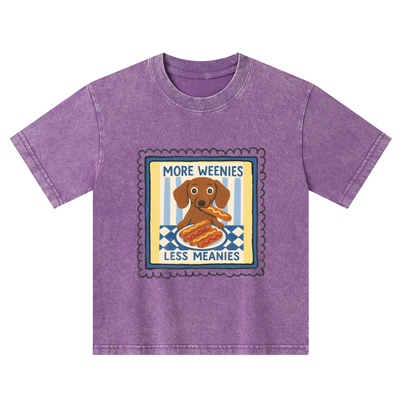 Tokyo-Tiger More Weenies Less Meanies Kids Washed T-Shirt