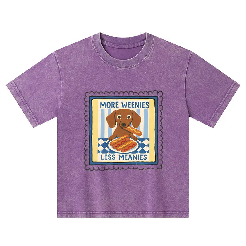 Tokyo-Tiger More Weenies Less Meanies Kids Washed T-Shirt