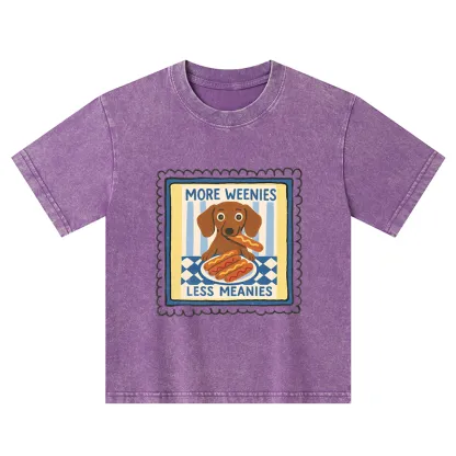 Tokyo-Tiger More Weenies Less Meanies Kids Washed T-Shirt