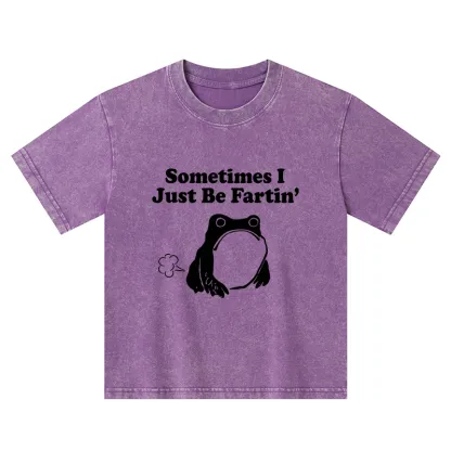 Tokyo-Tiger Farting Frog Japanese Kids Washed T-Shirt