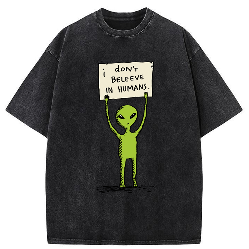 Tokyo-Tiger Certified Human Skeptic Washed T-Shirt