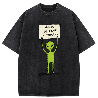 Tokyo-Tiger Certified Human Skeptic Washed T-Shirt