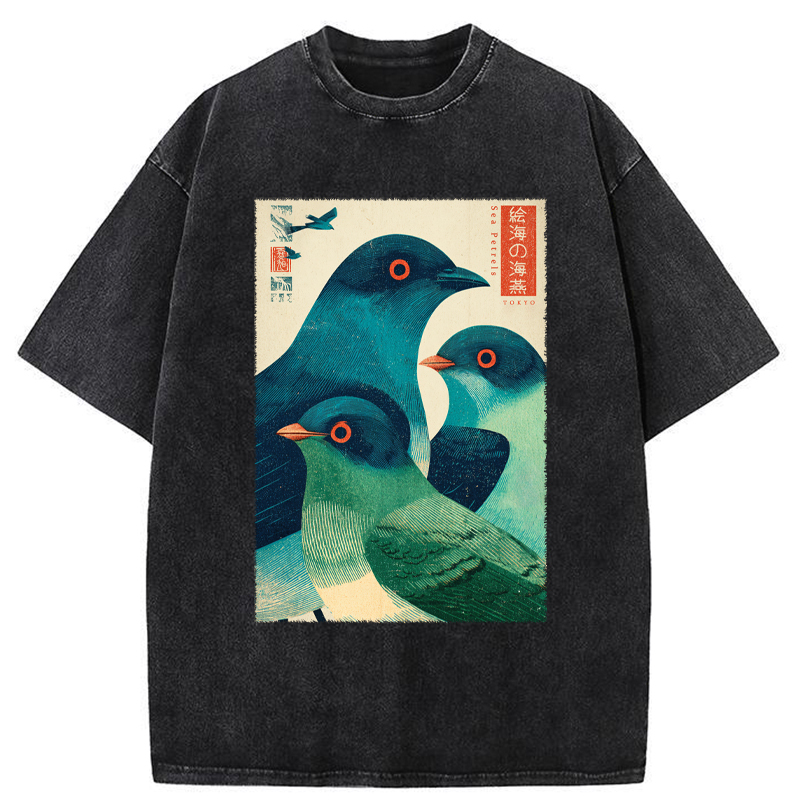 Tokyo-Tiger Petrels Of The Painted Sea Washed T-Shirt
