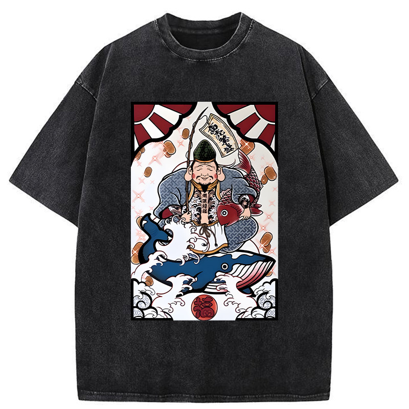 Tokyo-Tiger Ebisu And The Waves Washed T-Shirt